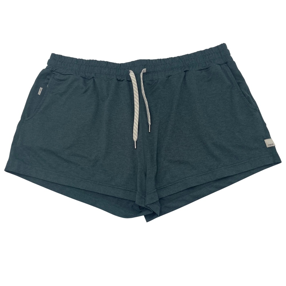 Vuori Halo Performance Shorts Womens XL Dark Green Heathered DreamKnit VW339